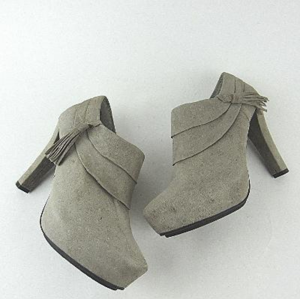 Gray Suede Ankle Booties, size 7.5